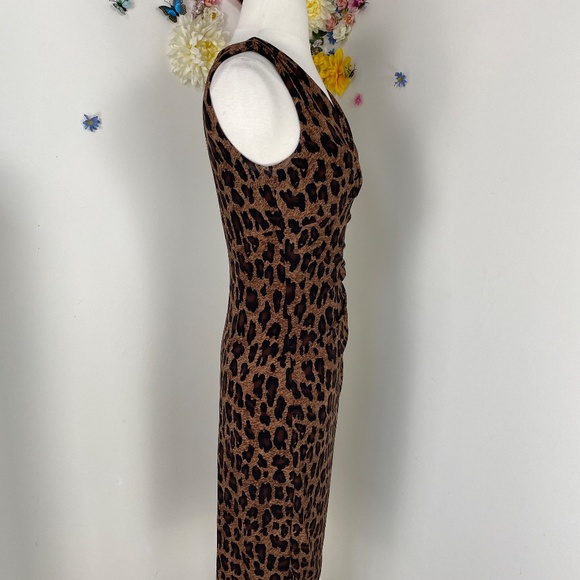 RALPH LAUREN Leopard Animal Print Body Con Stretch Dress Size Small - Picture 10 of 11
